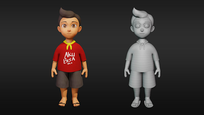 create 3d character modelling from blender