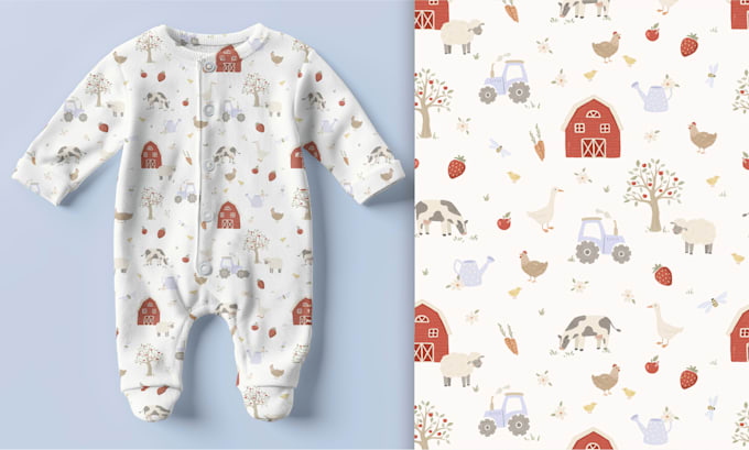 create modern seamless pattern for baby brands, cute prints for fabric