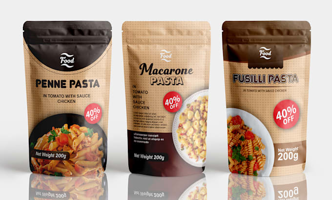design unique food product label pouch and packaging box