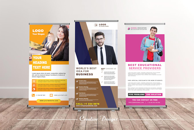 design professional roll up banner and pull up banner
