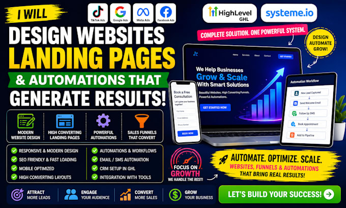 setup tiktok google meta facebook ads gohighlevel systeme io ghl sales funnel