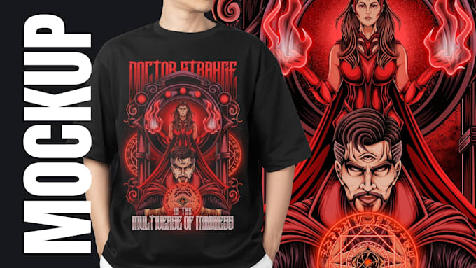create unique horror themed illustration for your tshirt