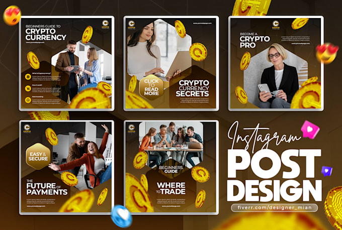 create 30 attractive instagram posts or stories designs