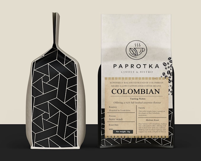 do coffee or tea packaging and label design for you