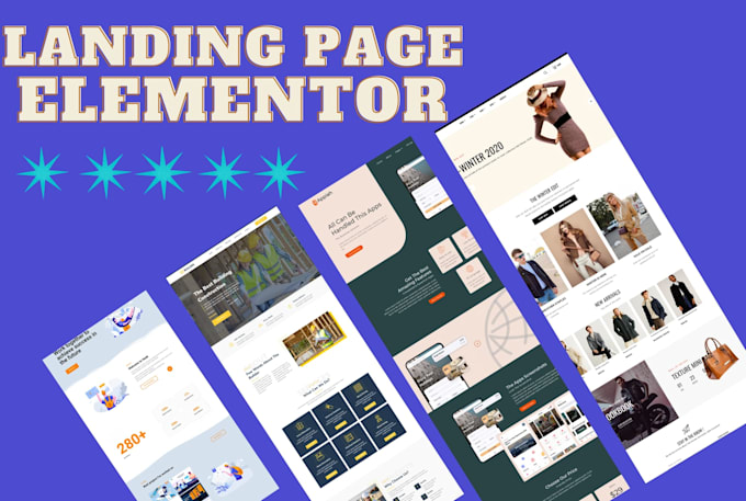 design a responeive wordpress modern landing page with elementor pro