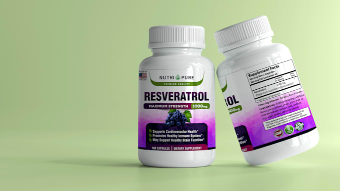 create 3d supplement bottle and product mockup in 12 hours