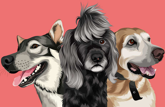 draw custom pet portrait pet illustration or dog portrait