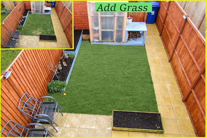 replace grass, blue sky professionally fast turnaround