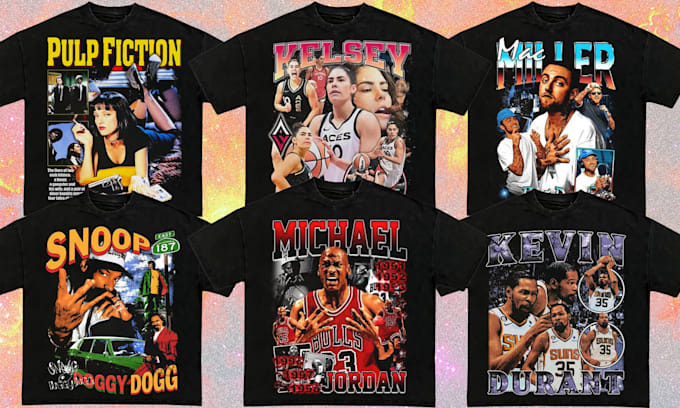design a unique vintage style bootleg rap tee for you