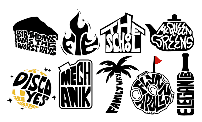 design typography logo word art in shape for brand clothing