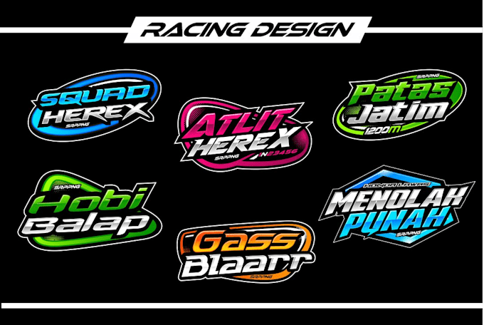 make automotive and racing logo like 3d effect