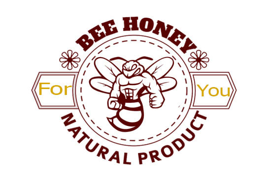 make professional honey bee logo design with source file