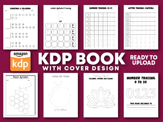 create kids trendy learning, coloring, activity book for amazon KDP