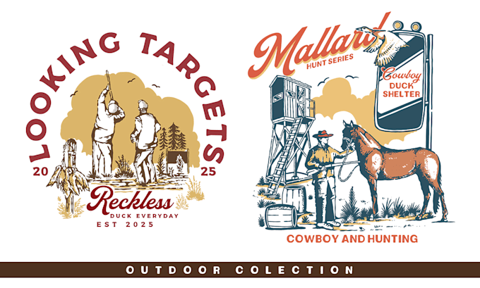 draw vintage retro outdoors illustration clothing