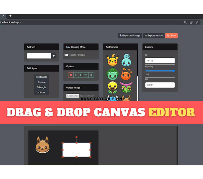 Create drag and drop image design svg, canvas editor by Ngmohamed Fiverr