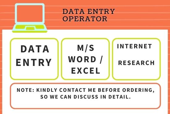 do accurate data entry and I am an expert data entry operator