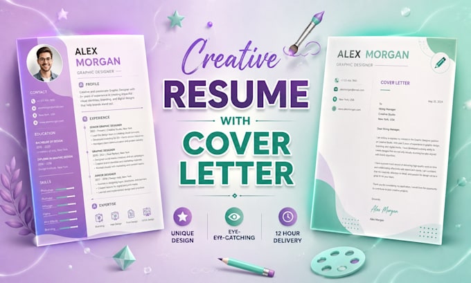 design a professional, creative, and attractive resume in 12 hr