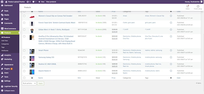 upload product on your online woo commerce, shopify store within 24 hours