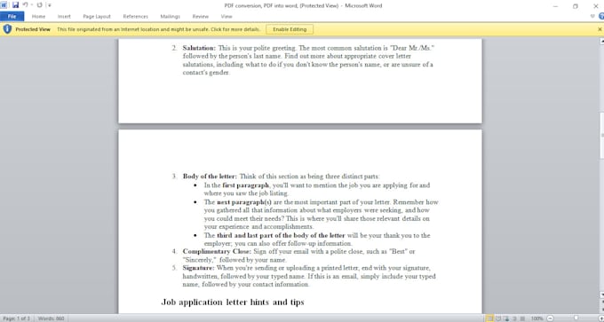 do accurate data entry PDF in word and ms office work