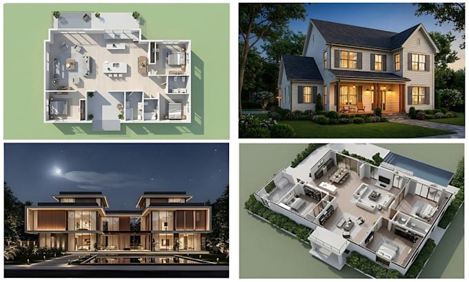 do 3d rendering for exterior design and site plan with 3d visualization