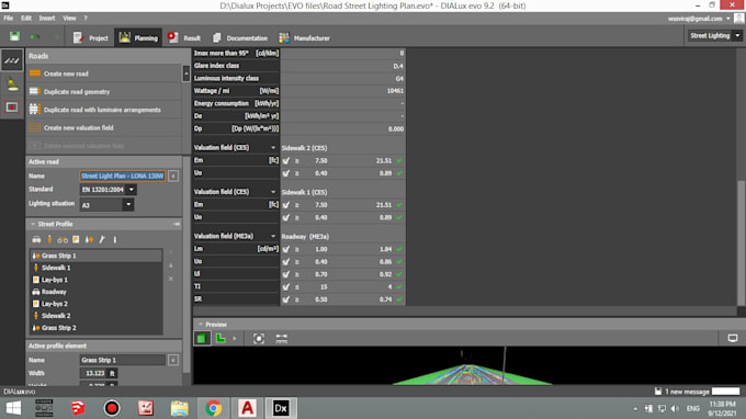 do road lighting and street lighting with dialux