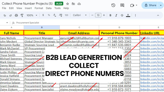collect phone list, email list, b2b leads for your business