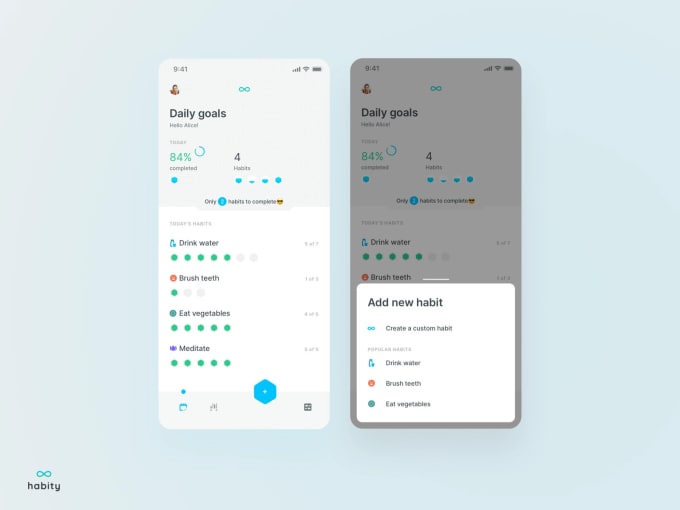 develop a habit tracker app and goal tracker app like habithub