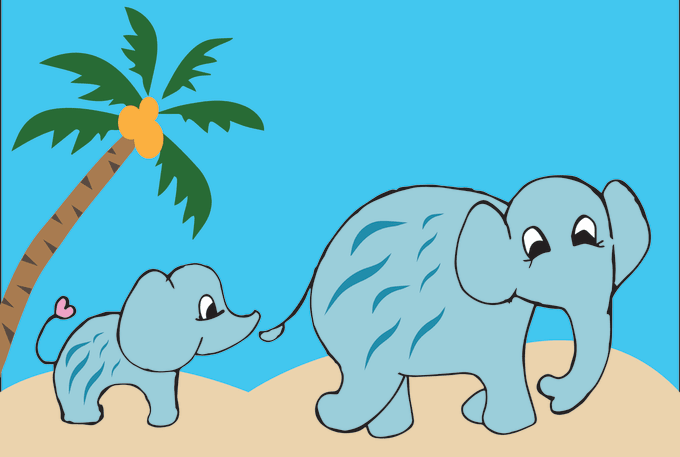 design cute mascot in flat color vector