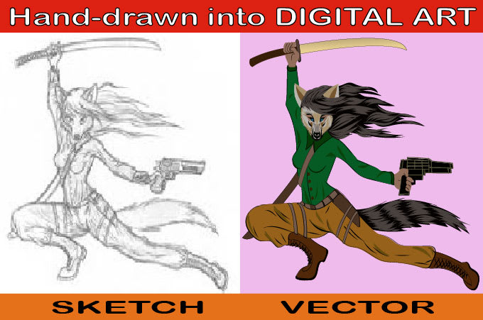vector tracing or convert any image, logo, or sketch to vector digital art