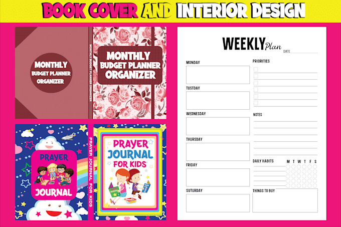 do a low content book interior and cover design for amazon kdp