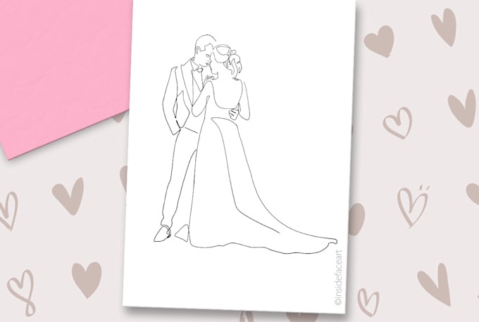 draw couple and wedding portrait drawing