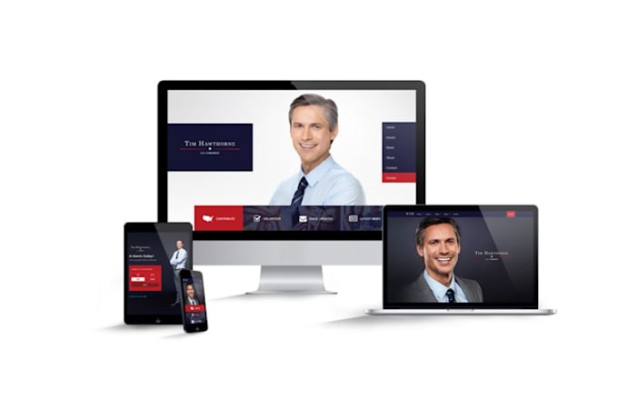 create a modern political campaign wordpress website or squarespace