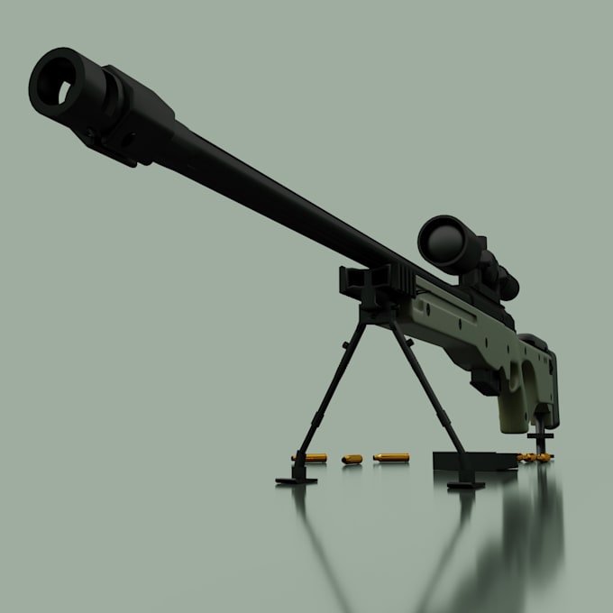 design 3d modeling sniper awm