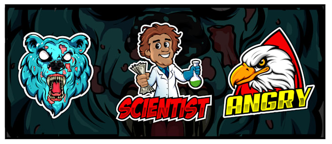 draw a cartoon mascot, comics character and logo