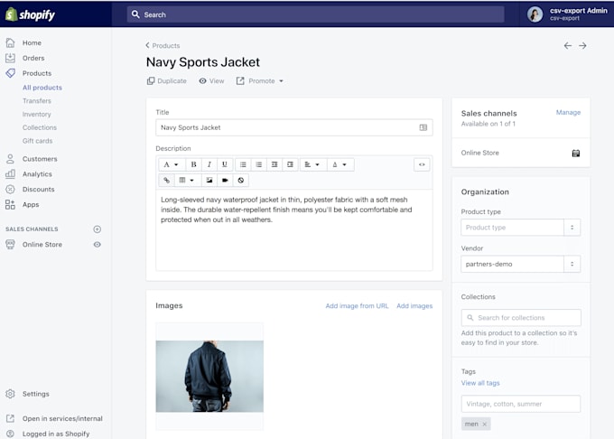 do manually product listing in shopify store