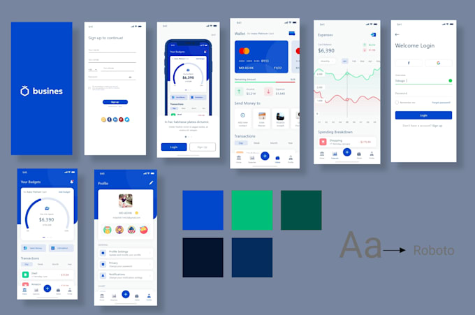 design mobile app UI in adobe xd and figma