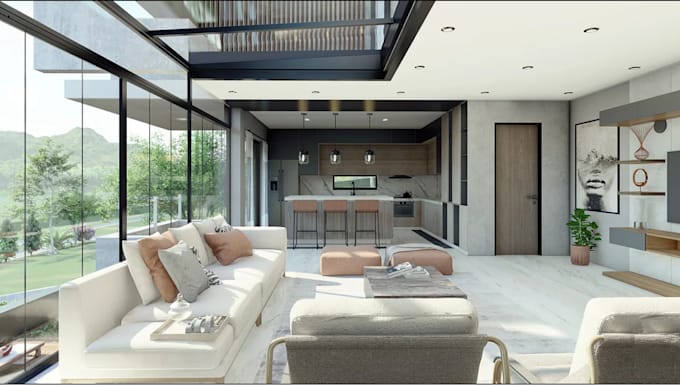 Make interior design and realistic 3d rendering visualization by Render ...