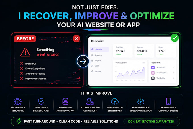 fix and improve ai generated websites and vibe coded apps
