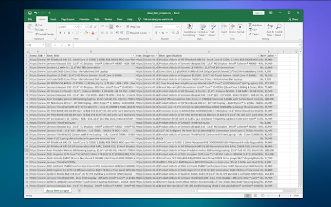 do web scraping, data scraping and python web scraper to excel or csv