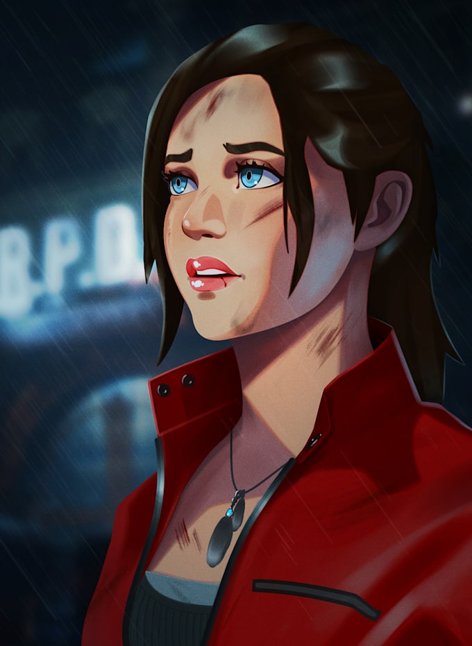 paint a stylized dramatic portrait