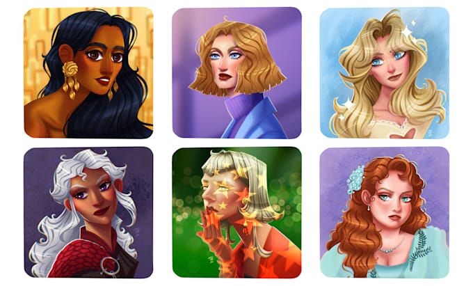 draw digital portrait, profile picture, cartoon avatar