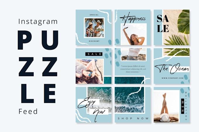 design an instagram puzzle, feed, grid
