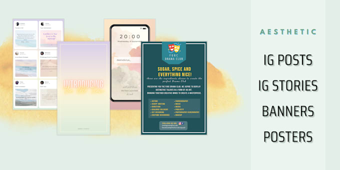design aesthetic canva instagram templates,logo,banners