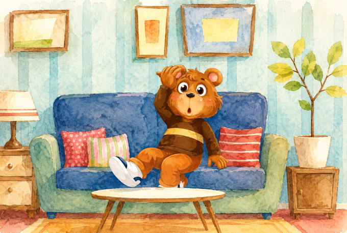 draw watercolor illustrations and children story book illustrations