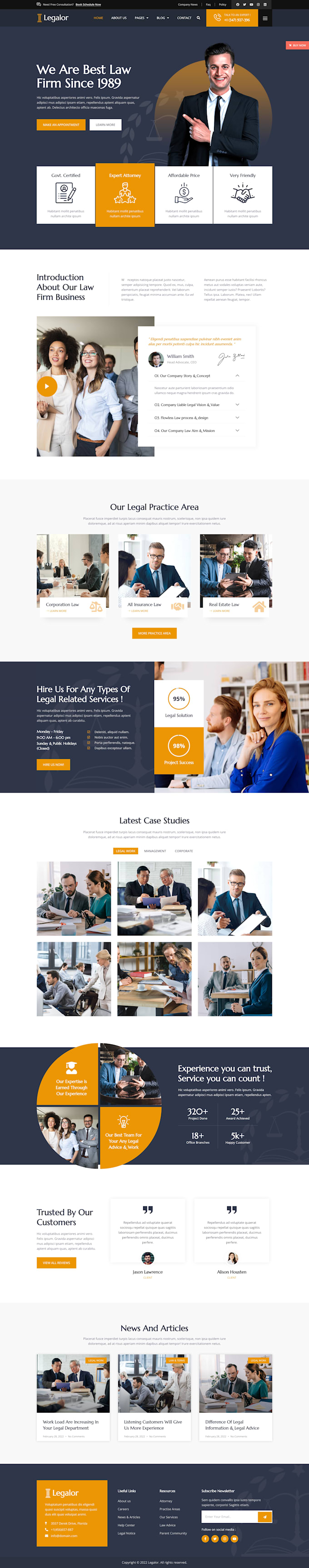 design attorney, lawyer and law firm wordpress website