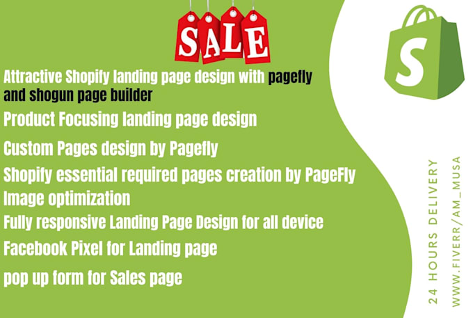 design shopify landing page, product page,shopify store with pagefly and shogun