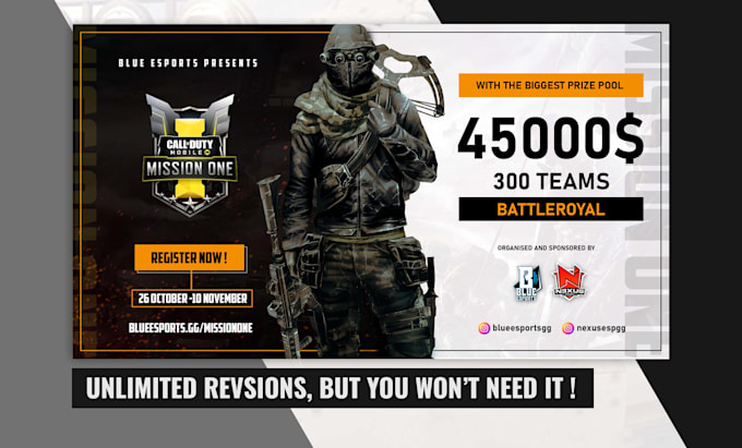 design esports tournament graphics for any game