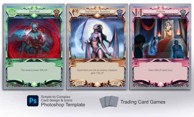 make a boardgame card template, ccg and tcg card design
