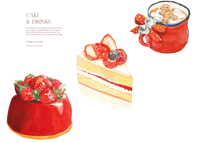 draw food illustration in watercolor