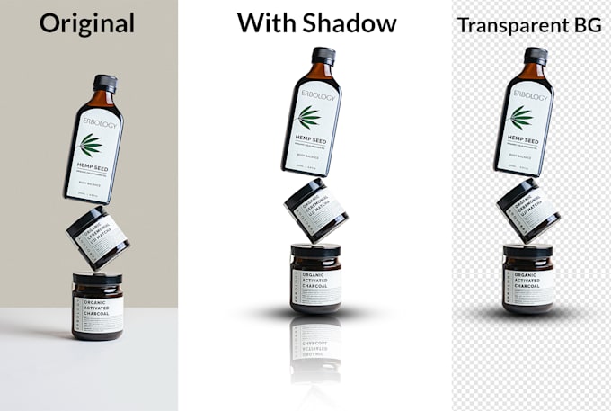 product background remove and retouching service with shadow
